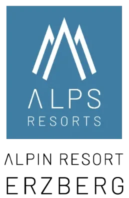 Logo von Alpin Resort Erzberg mit Schriftzug.